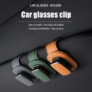 1pc thickened PU leather car sun visor clip universal car sunshade glasses storage rack high quality interior decoration accessories suitable for dashboard and center console storage car glasses holder car hook
