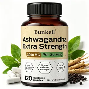 Bunkell Extra Strength Ashwagandha 3000mg - Stress & Mood Support Capsules