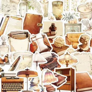 Vintage Letter Pattern Sticker, 30/600pcs/set Waterproof Self Adhesive Decor Paper, Decor Sticker for Gift Greeting Card & Water Bottle & Laptop, Ornaments