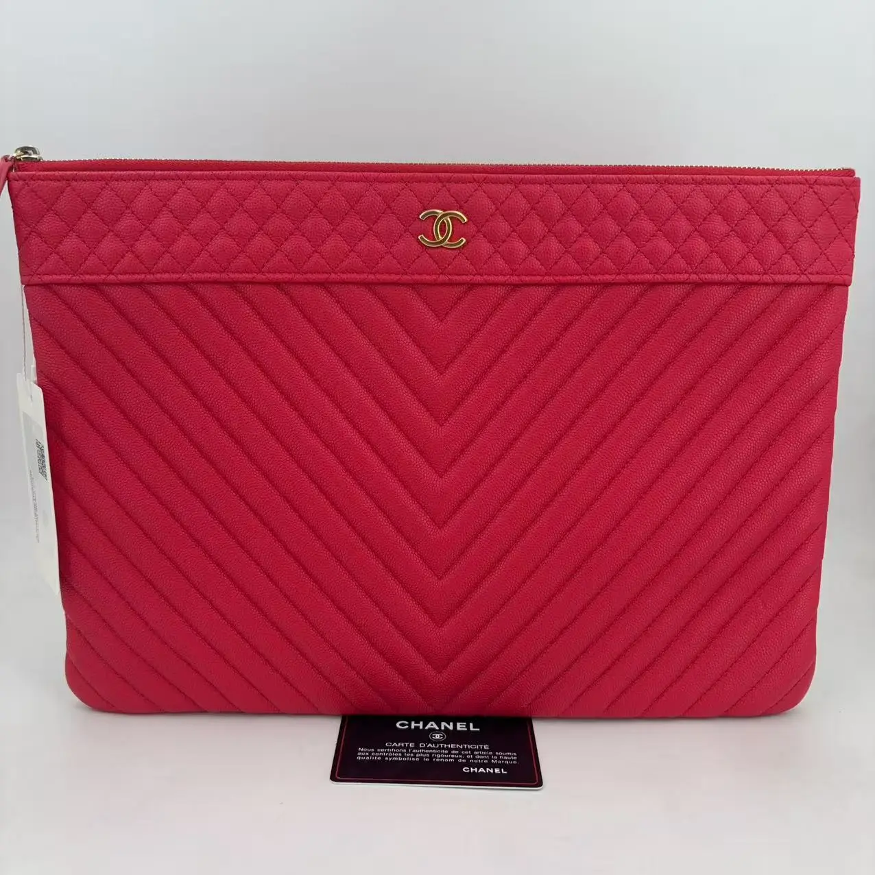 Pre-owned CHANEL Leather Clutches & Wristlets Pouch