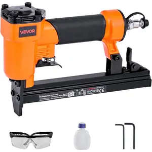 VEVOR Pneumatic Staple Gun, 21 Gauge Air Upholstery Stapler for 80 Series Fine Wire Staples 1/2 Crown 1/4 - 5/8 Length, Max 150PCS Loading Air Staple Gun for Upholstering, Woodworking, DIY ProjectsVEVOR Super Brand Day