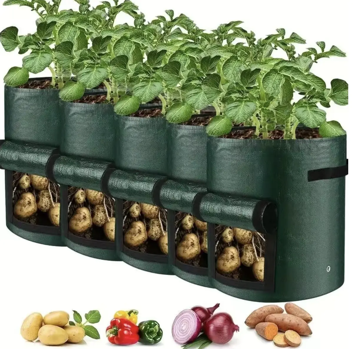 Pet Supply Storage-Compatible 2-Pack 10 Gal Thickened Nonwoven Fabric Pots with Reinforced Handles, Ideal for Cultivating Potatoes, Tomatoes, Vegetables (Dog & Cat Litter Odor Control Auxiliary Use), Cultivate