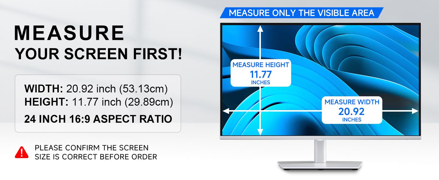 LUSADESIGN Computer Privacy Screen Shield for 16:9 16:10 Widescreen Desktop Monitor - Anti-Glare Blue Light Privacy Filters and Anti Spy Privacy Screen Protector Film