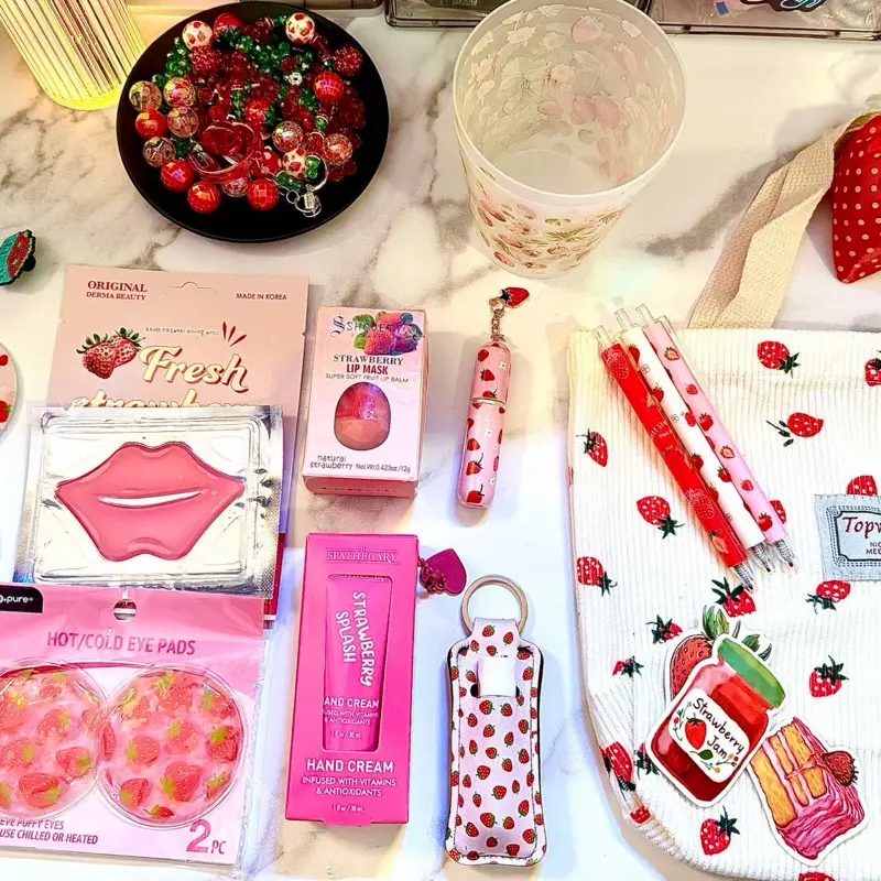 Strawberry Fields Summer Bundle - Limited Edition - Gift Set - Self Care - Travel whimsical gifts
