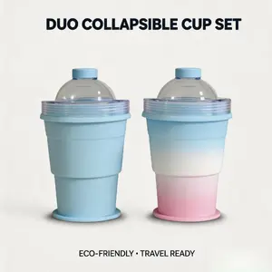 Iced Coffee Cup with Ice Mold 2-in-1 Collapsible Ice Ball Maker Cup with Straw & Leakproof Lid, Portable Silicone Ice Sphere Mold Tumbler, Large Round Whiskey Ice Ball Maker, Reusable Travel Ice Cup for Iced Coffee, Cocktails & Cold Drinks Mug Drinkware