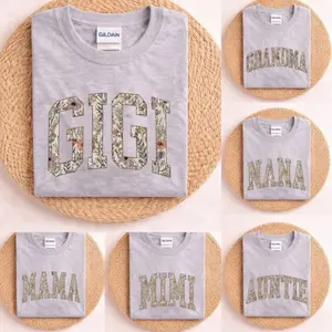 Personalized Grandma T-tshirt, Mothers Day Gift, Sport Grey, Custom Grammy T-tshirt, Nana T-tshirt, Mama Gammy Mimi Meme Nanny Granny Shirt