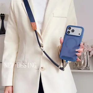 Long Crossbody Strap Phone Lanyard Transparent Magnetic Mobile Phone Case For iPhone 17 16 15 14 13 12 Pro Max – Minimalist and Stylish Protective Case