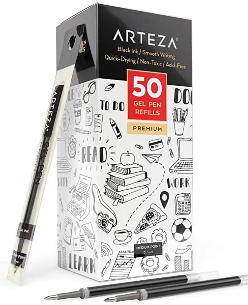 Glitter Gel Pen Refills (5 Count), 0.7mm for Inkjoy Pens, Office Stationery Writing Supplies