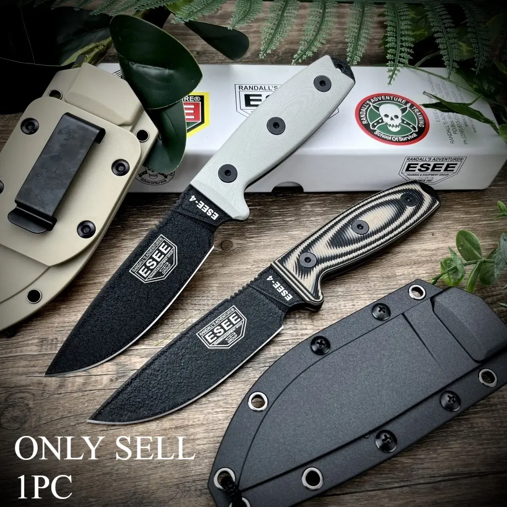 Two-color Survival Fixed Blade Knife with Sheath, High-hardness D2 Blade, G10 Handle, Daily Carry Outdoor Knife for Camping, Hiking, Cutting, Exploration, and Multi-purpose Tool, Survival Gear, Outdoor Camping Knives