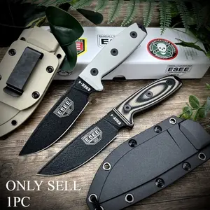 Two-color Survival Fixed Blade Knife with Sheath, High-hardness D2 Blade, G10 Handle, Daily Carry Outdoor Knife for Camping, Hiking, Cutting, Exploration, and Multi-purpose Tool.