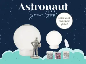 Gray Woman Astronaut Space Shatterproof Snow Globe Craft Kit | Snow Globe | Space Gift, Astronaut Gift, Space Birthday, Snow Globe Gift