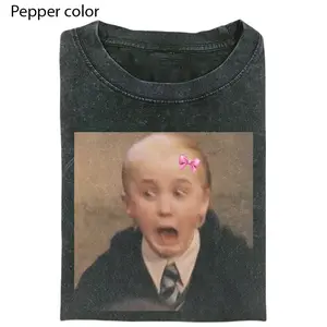 Draco Malfoy Shocked Shirt, Slytherin Meme Tee, Pepper Color Graphic T-Shirt, Funny Draco Reaction Shirt, Gift for Draco Fans, Trending T-shirt