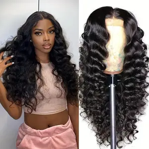 Hot Selling African Style Water Wave Lace Front Wig Natural Looking Heat Resistant Fiber Full Wig