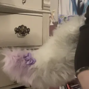 Gradient color bow plush tail detachable wearable decorative tail cosplay soft cute accessories girl outfit artifact