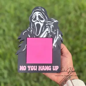 Sticky Note Holder – “No You Hang Up” Horror Desk Decor, Halloween Office Gift, Spooky Aesthetic Organizer