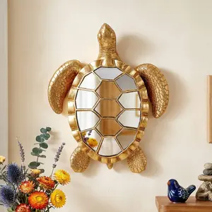European Style Turtle Decorative Hanging Ornament, Resin Material Wall Art, Mirror Finish, Ideal for Home, Hotel, Restaurant