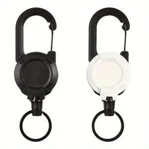 Department Store Practical New Outdoor Automatic Retractable Wire Rope Luya Anti-theft Tactical Keychain Telescopic Hook Tool