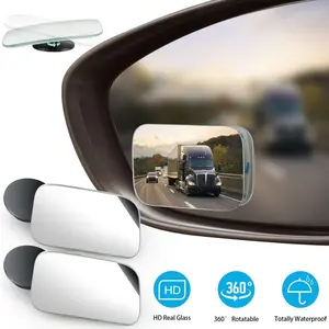 2Pcs HD Glass Rectangle Blind Spot Mirror, 360° Convex Wide Angle for Safe Driving Car SUV