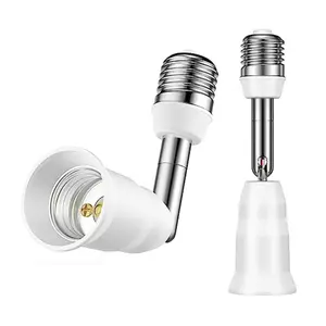 2 Pack E26 Light Socket Extender - Standard Medium Base Adapter, Adjustable 180° & 360°, Bulb Adapter Converter Max 200W, 0-250V