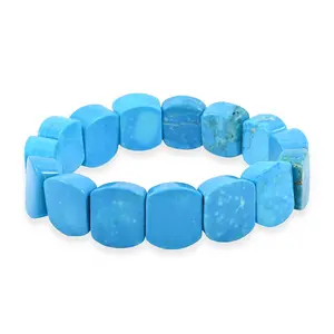 Puffy Dome Magnesite Turquoise 192.45 ctw Stretch Bracelet Christmas Gifts