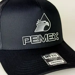 Mexican Pemex Hat Snapback Black & White