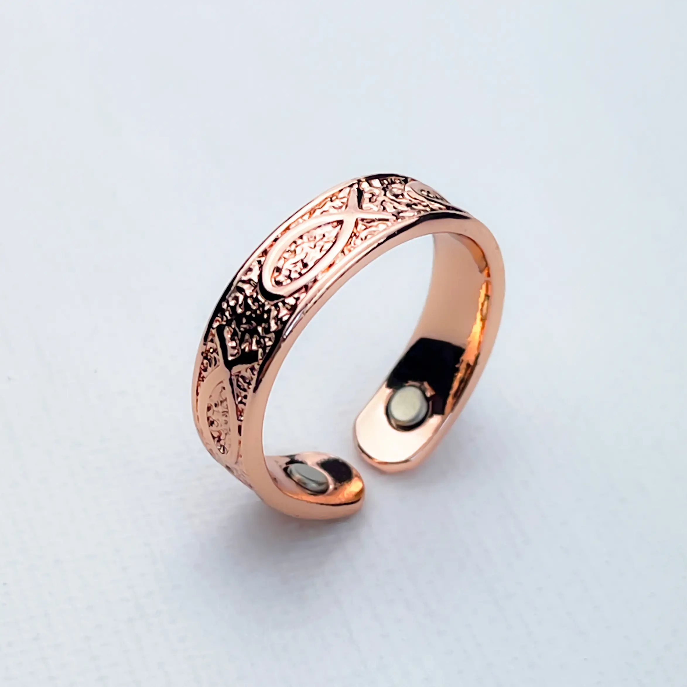 100% Pure Copper Magnetic Therapy Ring, Adjustable Copper Ring for Men & Women, Handmade Copper Jewelry