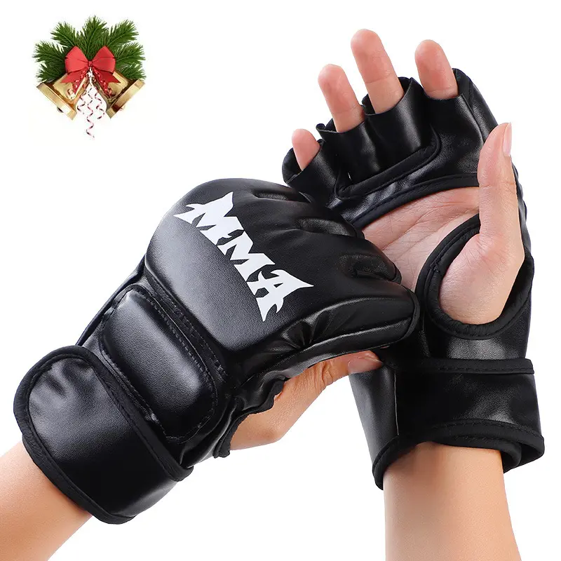 Boxing Gloves (1 Pair), Half Finger Boxing Gloves, Thickened Adult Gloves, Unisex Heavy Bag Training Gear, Protective Gear, Durable and Comfortable, Ufc Gloves, Boxing Equipment For Training, Sparring Gear, Martial Arts Training Equipment