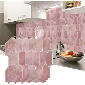 10sheet backsplash peel and stick tile pink self adhesive vinyl wall tiles stick on backsplash for kitchen bathroomrv thicker design
