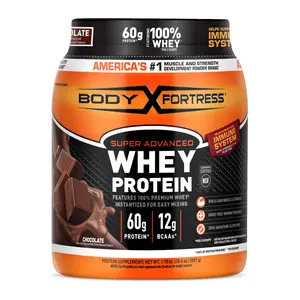 (A)Body Fortress 100% Whey Protein Powder, Chocolate Flavor – Premium Whey Protein for Muscle Building & Recovery, 1.78 lb