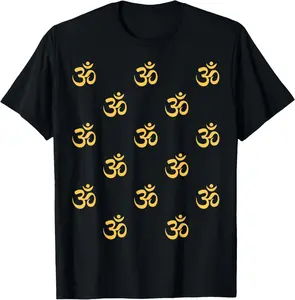 100% cotton Unisex Om Omkara Aum Symbol Pattern Art - Spiritual Yoga Meditation T-Shirt
