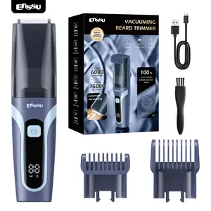 ENSSU Beard Trimmer for Men Auto-Vaccum, Rechargeable ElectricMen Beard Trimmers with 2 Combs, 1-20mm Adjustable Length Dial,Waterproof Cordless Mustache Trimmer for Face, Stubble