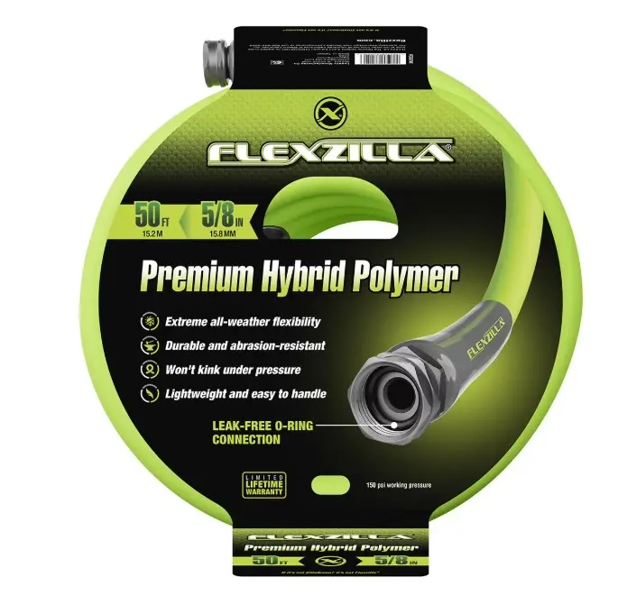 Flexzilla Premium Grade Garden Hose, 5/8 in. x 50ft., Hybrid Polymer, ZillaGreen