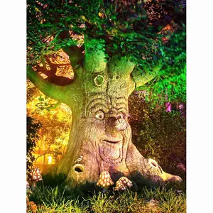 5D Full Drill Diamond Painting Kit - Enchanted Talking Tree with Whimsical Face in Magical Forest, Glowing Night Scene, Round Acrylic Diamonds, Fairy Tale Forest Themed DIY Art for Home Wall Decor, Ideal Gift for Kids & Fantasy Enthusiasts
