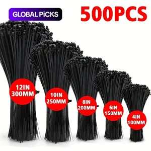Self-Locking Wire Cable Ties, Durable Nylon Zip Ties in Various Sizes, Cable Management Ties for Home, Office, Garden and Workshop #TOP PICKS