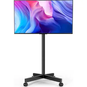 Mobile Rolling TV Stand for 23-65 Inch LCD LED OLED 4K Smart TVs up to 110lbs, Height Adjustable Portable AV Cart with Wheels and Tilt Mount, Outdoor TV Stand Mount Max VESA 400x400mm