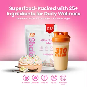 310 Nutrition – Vanilla Cake – Quick Meal Replacement Shake, Plant-Based Protein with 25+ Nutrients On-The-Go | 14 Servings