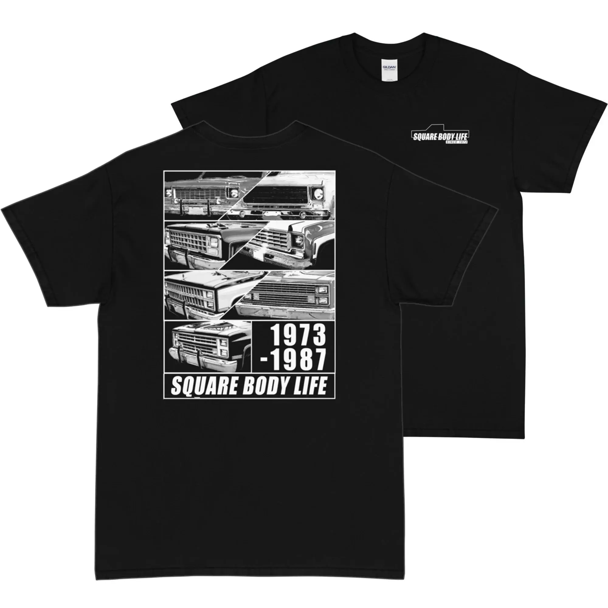 Square Body Trucks 1973-1987 C10 K10 Pickup Truck Enthusiasts Hoodie Sweatshirt T-Shirt 2 Sided