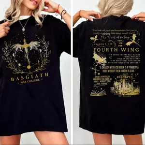 Fourth Wing Double Sided Sweatshirt Hoodie, Basgiath War College Shirt, War College Gift Daily Outfit,Casual Clothing, Unisex Sweater Pullover Tee