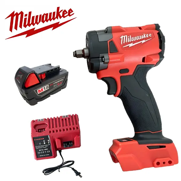 Milwaukee 2854-20 3/8 In Compact Impact Wrench, M18 FUEL Brushless Cordless Power Tool for Tight-Space Repair, Maintenance and Garage Work, With 4-Mode Drive Control, Bolt Removal Mode and Tri-LED Light high torque hand tool