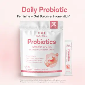 HVO Nutrition Women's Probiotics Sticks - 30 Billion CFU & 6 Clinically Studied Strains with Prebiotic Fiber for pH Balance, Feminine Freshness & Digestive Comfort - Sugar-Free On-The-Go Packets, 30 Count