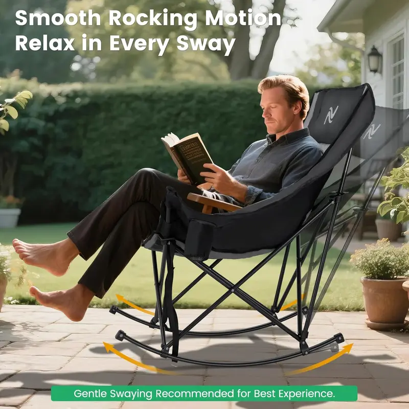 NestRock rocking camping chair - smooth rocking motion
