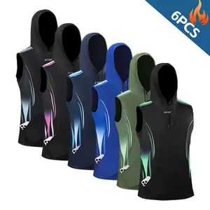 Men's Ice Cool Breathable Sleeveless Hooded Tank Top – Summer Gym Training Shirt, Running Sports Jacket, Casual Solid Color Sleeveless Layering Piece (Machine Washable), Suitable for Outdoor Workouts & Everyday Wear