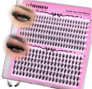 wiwoseo Spiky Bottom Lash Clusters with Bottom Lashes Clusters Wispy Lash Clusters Eyelash Clusters Eyelash Extensions Under Cluster Lashes Natural Individual Lashes Bottom Lash Extensions (240pcs)