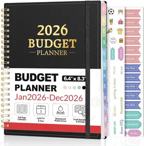 2026 Budget Planner - Monthly Budget Book from JAN 2026 - DEC 2026 with Expense  Notebook, A5 Size (6.4" x 8.3") Bill Organizer & Finance Planner Account Book to Manage Your Finances, Black