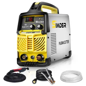 S SIMDER CUT-50 Plasma Cutter 50Amp 110V/220V Plasma Cutter Machine with Non-Pilot Arc 1/2 Inch Clean Cut Plasma Cutting Equipment with LCD Display IGBT Inverter High-Frequency Easy Metal Cutter