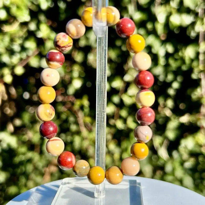 Mookaite Jasper 8mm Stretch Beaded Bracelet - Natural Beads