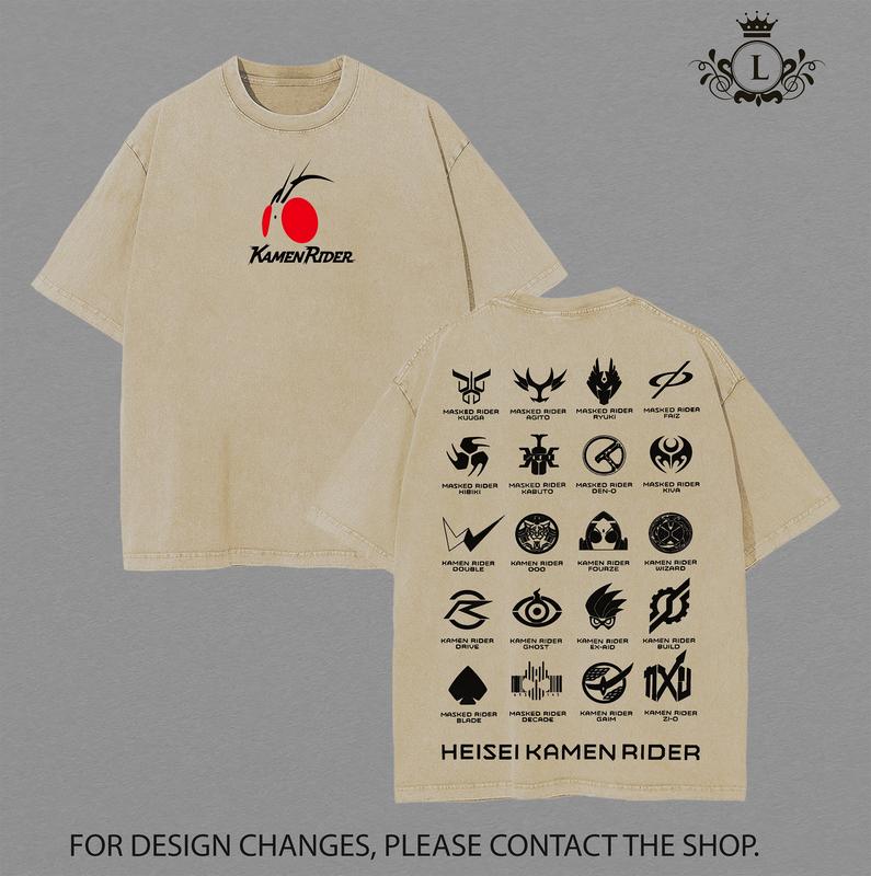 Masked Rider Series Tribute Shirt | Oversized Unisex Heavyweight Cotton ...