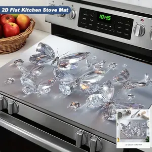 Crystal Butterfly Silica Gel Stove Mat, Heat Resistant Non-Slip Kitchen Pad, Creative Home Decor Table Mat, 1 Piece