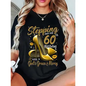 100% Cotton High Heels Stepping Into My 60th Birthday 60 And Fabulous T-Shirt