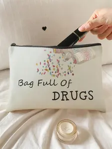 Pill Pattern Medical Storage Zipper Bag, Stylish Makeup and Toiletry Travel Case for Essentials, Makeup Organizer Pouch, Travel Cosmetic Bags, Perfect Gift for Any Occasion